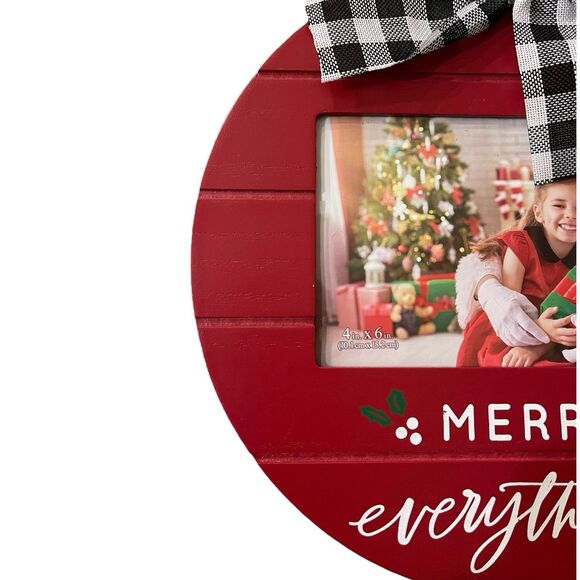 Malden International Round”MERRY EVERYTHING” Photo Frame - Hold 4” x 6” photo - Picture 8 of 10